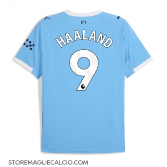 Manchester City Erling Haaland #9 Maglia Gara Casa Repliche 2025-26